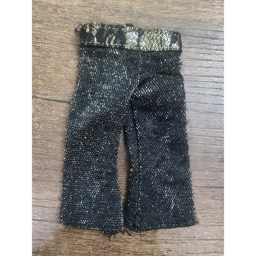 FASHION FEVER Dazzling Black Gold Capris Genuine BARBIE Stretchy Capri Pants Z32